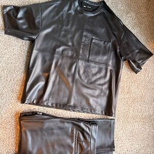 Zara Black Faux Leather Ensemble